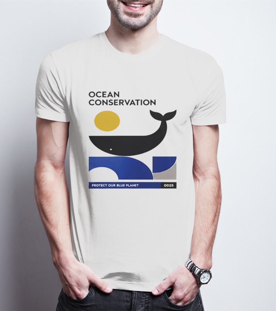 Ocean Conservation Whale Graphic Protect Our Blue Planet T-Shirt