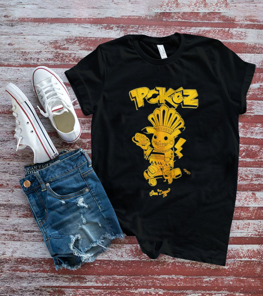 Pikachu Pokez San Diego Skateboard Taco Fun T-Shirt