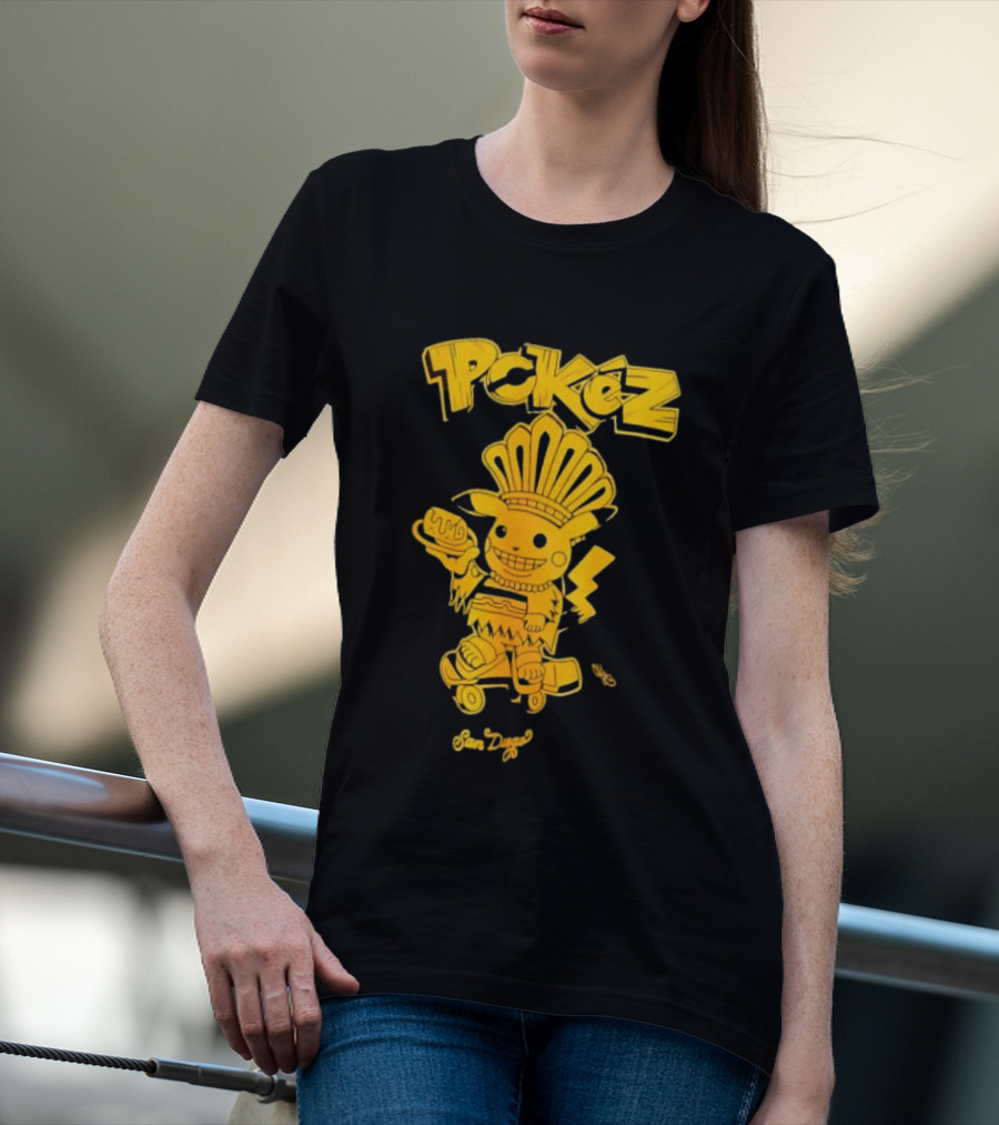 Pikachu Pokez San Diego Skateboard Taco Fun T-Shirt