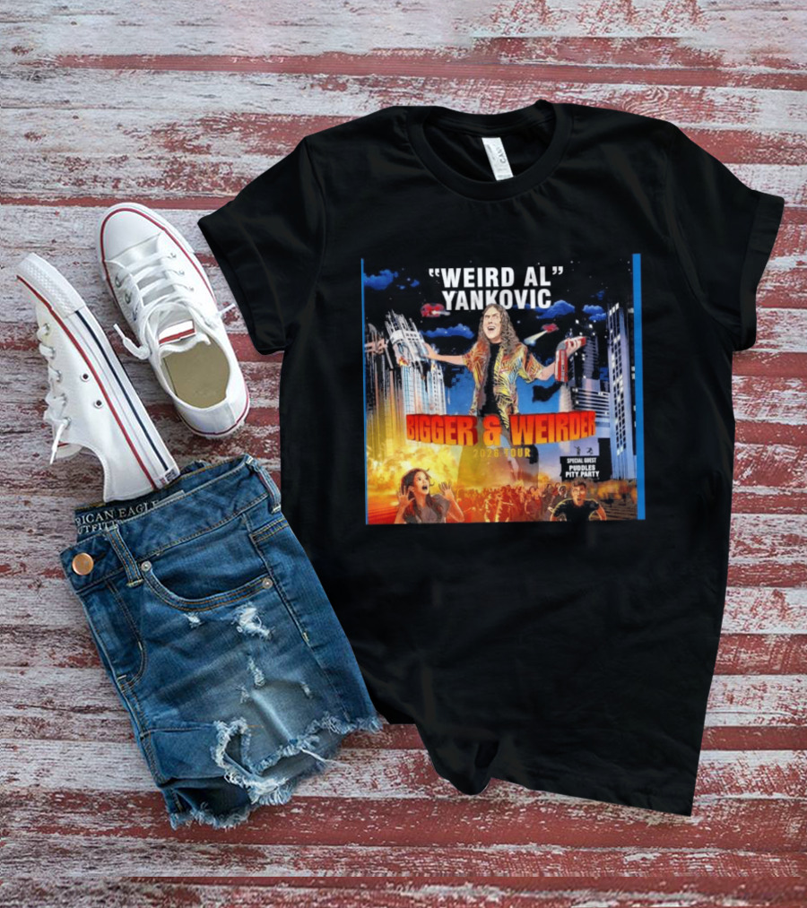 Weird Al Yankovic Bigger & Weirder 2026 Tour Special Guest Puddles Pity Party T-Shirt