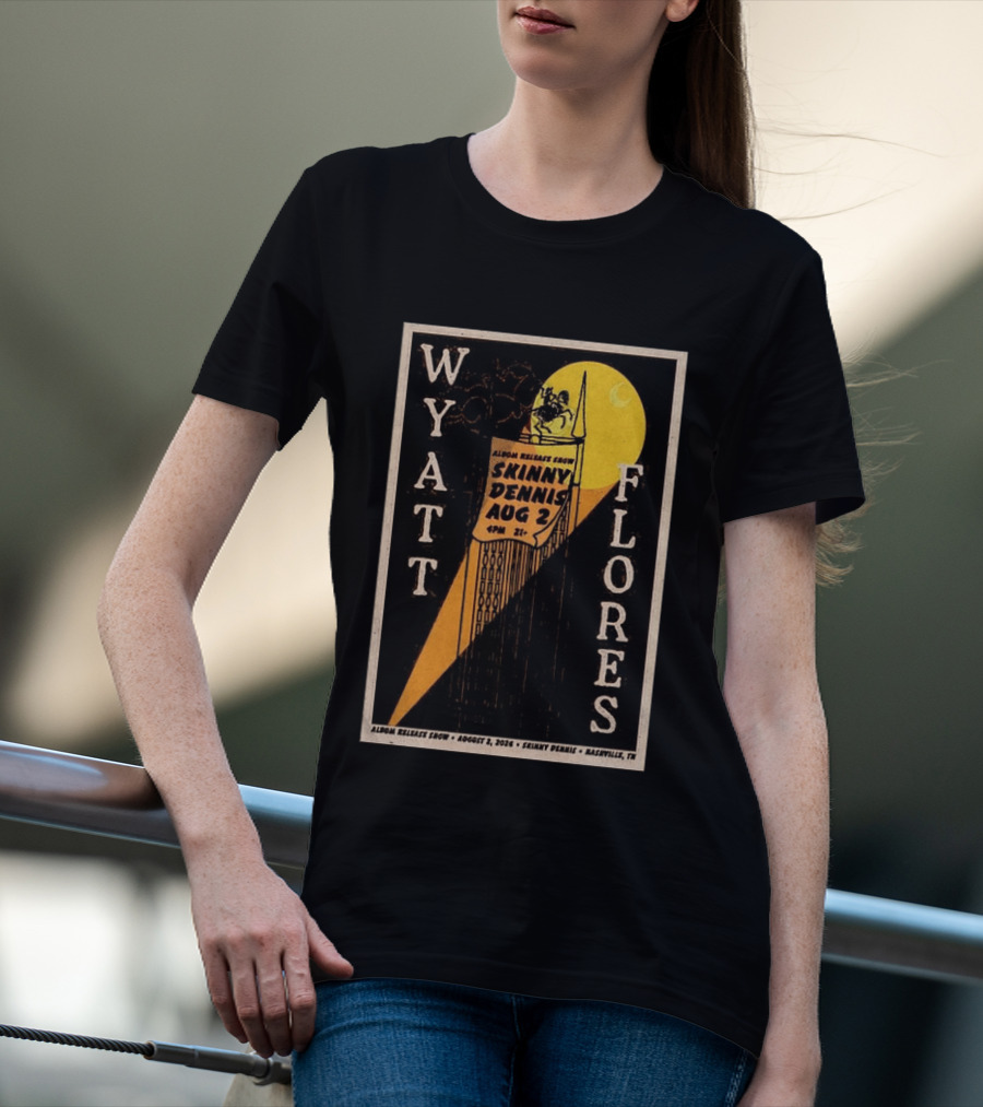 Wyatt Flores Album Release Show Skinny Dennis Aug 2 2026 Nashville TN T-Shirt