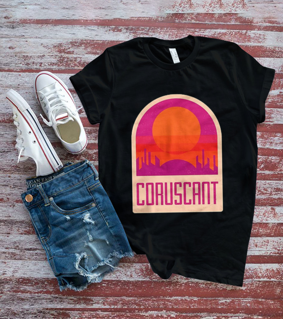 Coruscant Cityscape Star Wars Sci Fi Sunset Scene T-Shirt