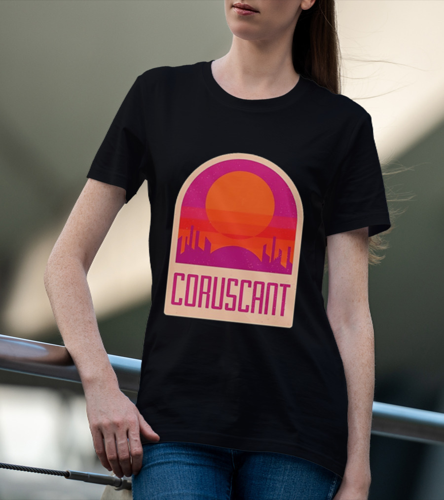 Coruscant Cityscape Star Wars Sci Fi Sunset Scene T-Shirt