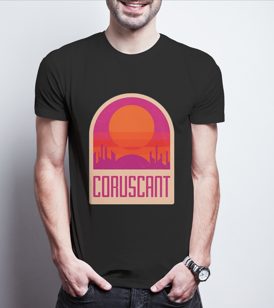 Coruscant Cityscape Star Wars Sci Fi Sunset Scene T-Shirt