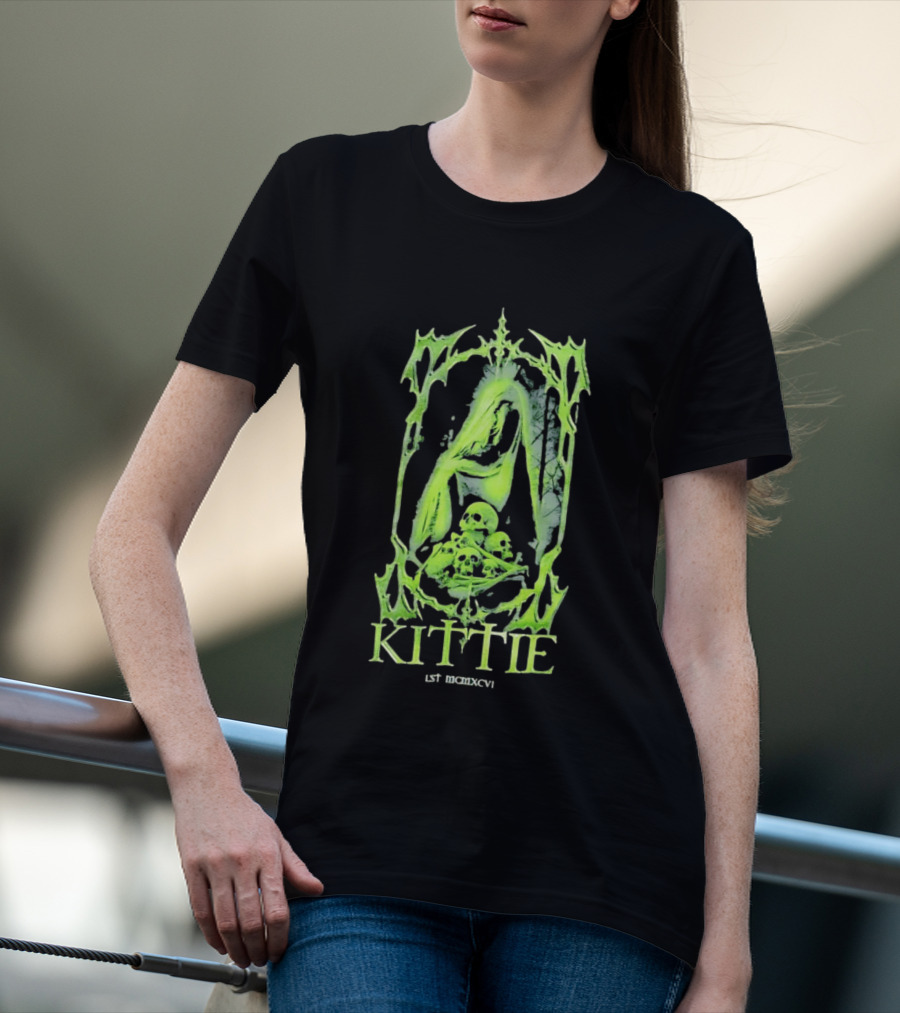 Kittie Est MCMXCVI Gothic Skull Reaper Band Nu Metal T-Shirt
