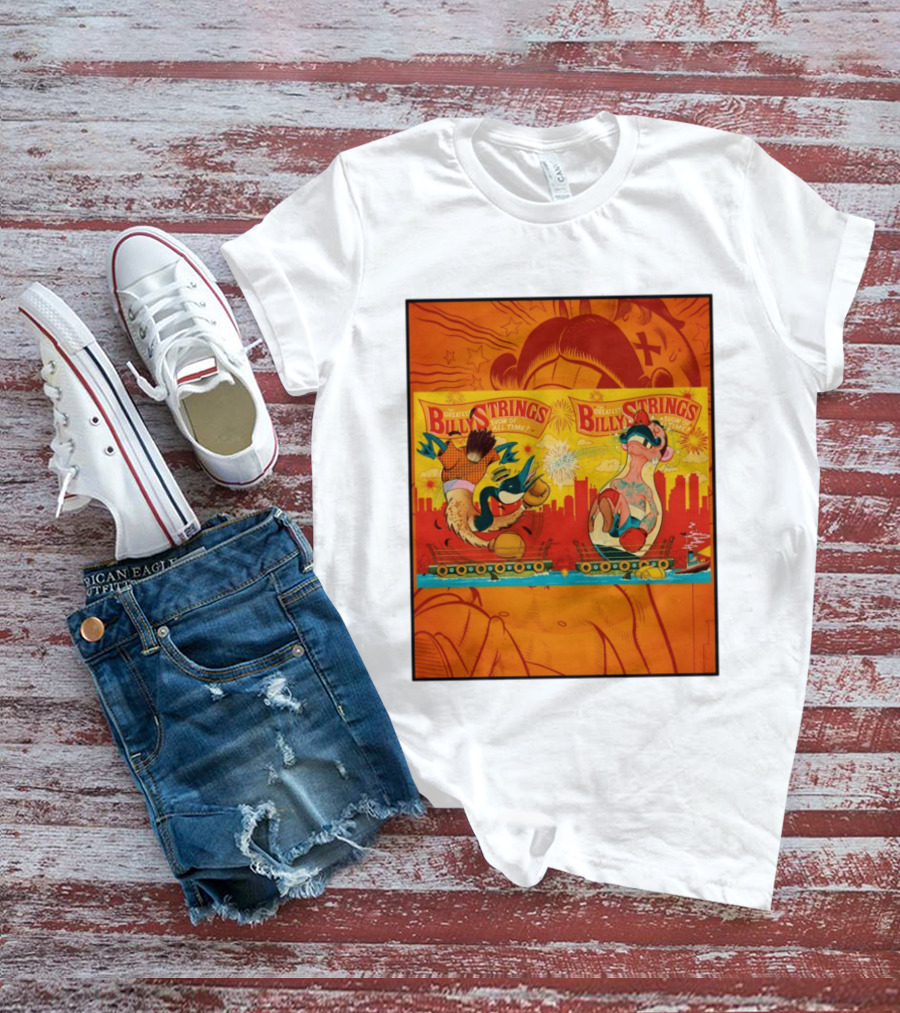 Billy Strings Greatest Show Of All Time Boxing Panels Playful Cartoon T-Shirt