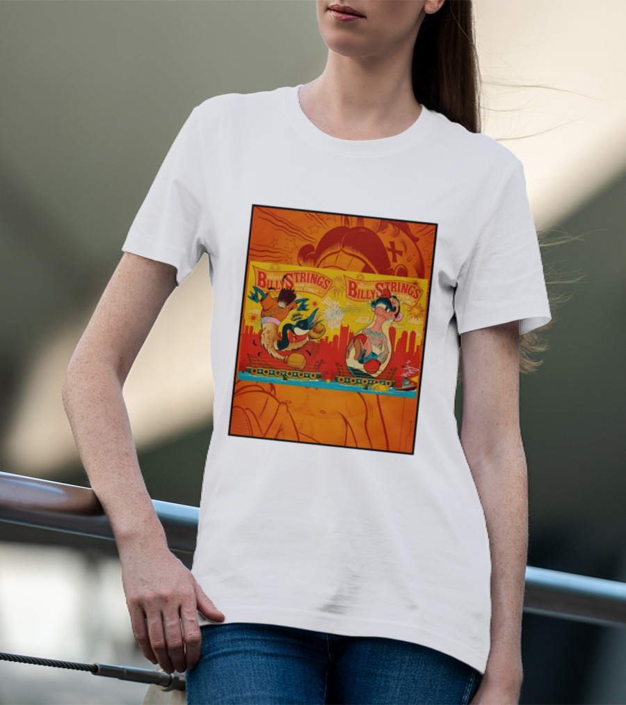 Billy Strings Greatest Show Of All Time Boxing Panels Playful Cartoon T-Shirt