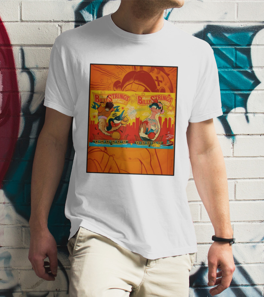Billy Strings Greatest Show Of All Time Boxing Panels Playful Cartoon T-Shirt