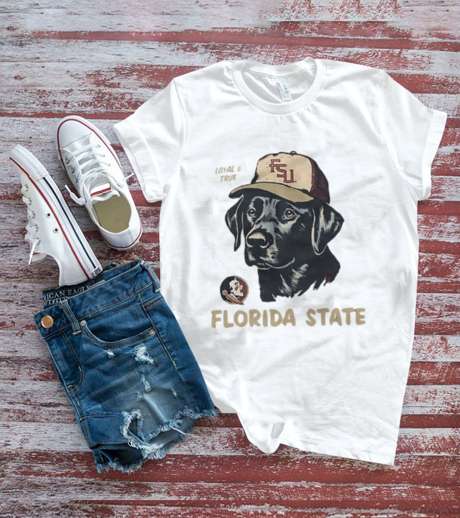 Florida State Loyal And True Labrador Retriever FSU Hat Fan Gear T-Shirt