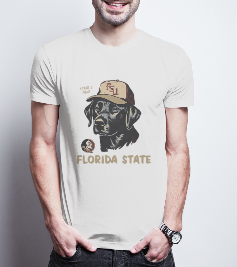 Florida State Loyal And True Labrador Retriever FSU Hat Fan Gear T-Shirt