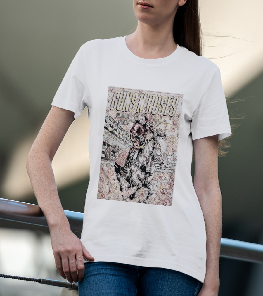 Guns N' Roses Saratoga Springs July 26 Skeleton Horse Rider T-Shirt