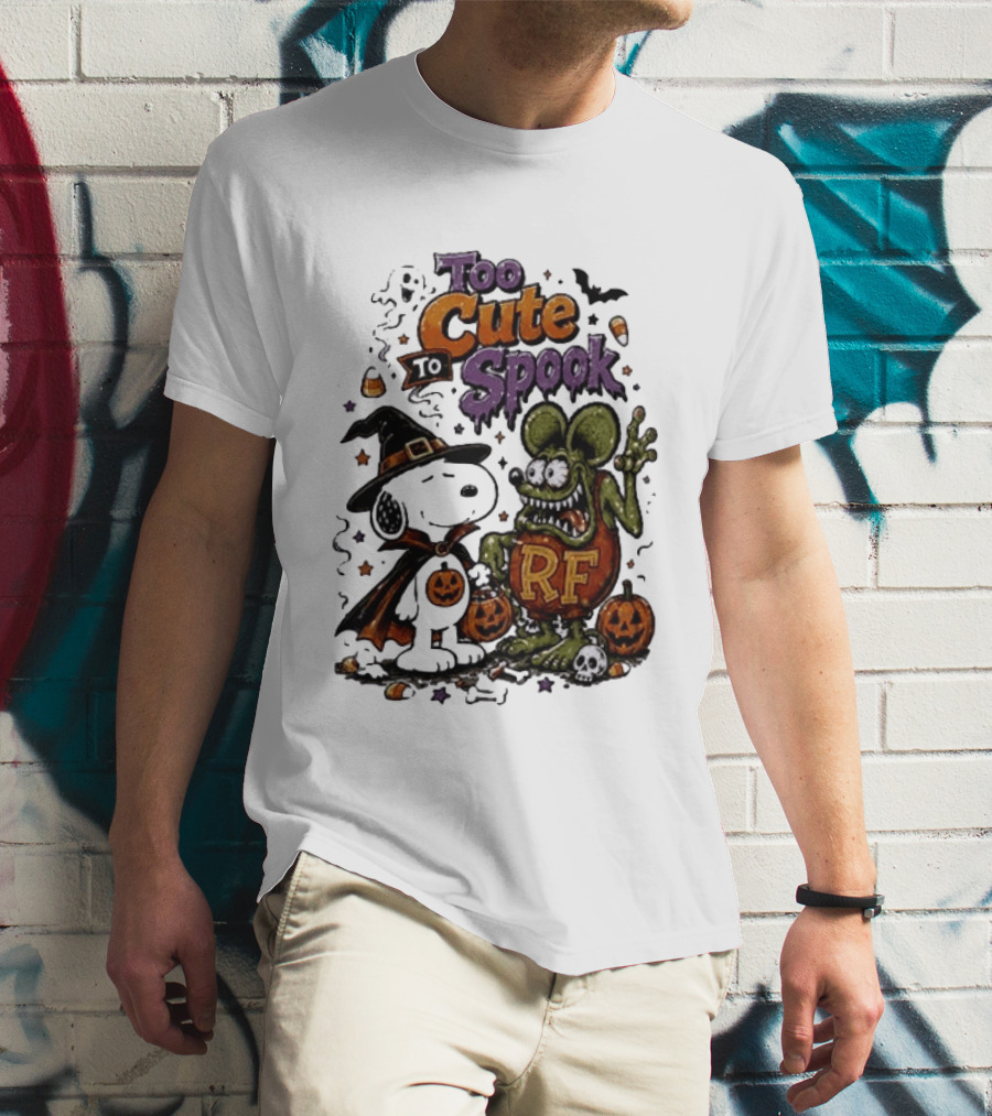 Too Cute To Spook Peanuts Snoopy X Rat Fink Halloween T-Shirt
