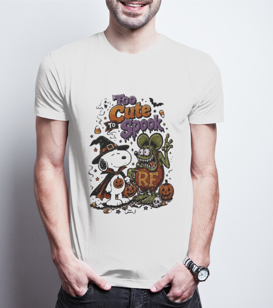 Too Cute To Spook Peanuts Snoopy X Rat Fink Halloween T-Shirt