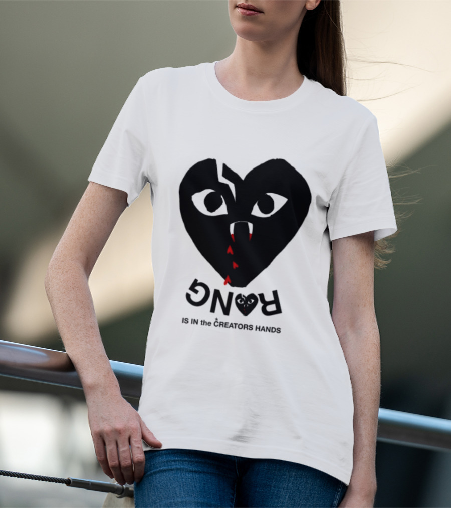 Revenge Store Rvg White Heart Eyes Fangs Red Drip T-Shirt