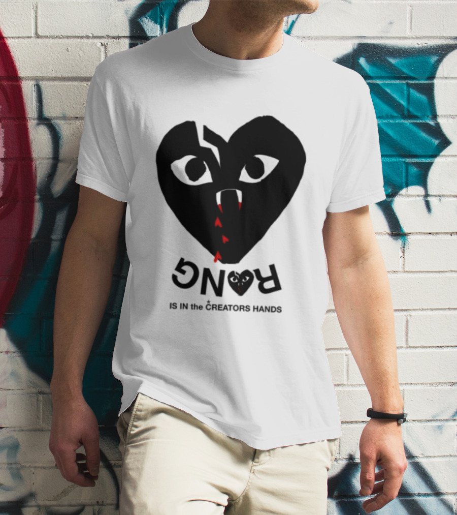Revenge Store Rvg White Heart Eyes Fangs Red Drip T-Shirt