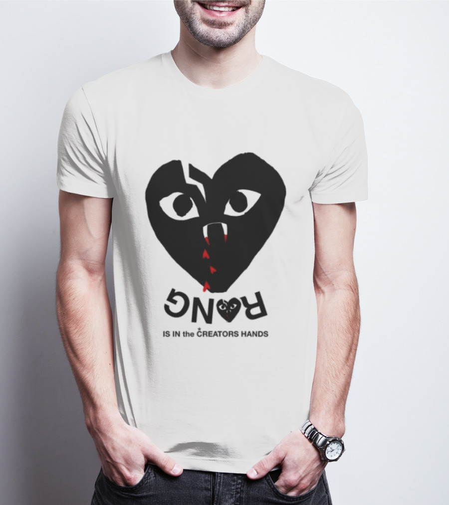 Revenge Store Rvg White Heart Eyes Fangs Red Drip T-Shirt