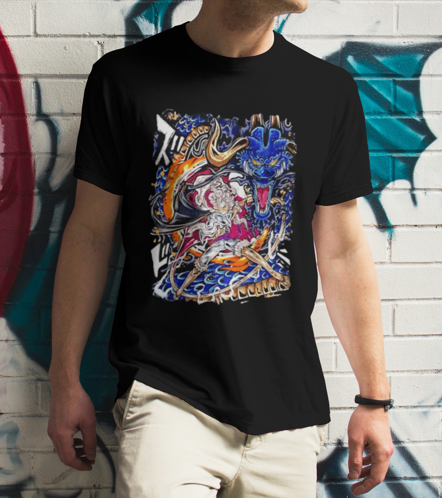 Monkey D Luffy Gear 5 Vs Kaido Epic One Piece Anime Manga Battle Scene T-Shirt