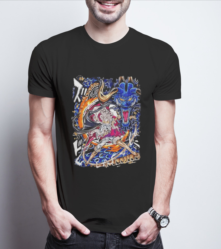 Monkey D Luffy Gear 5 Vs Kaido Epic One Piece Anime Manga Battle Scene T-Shirt