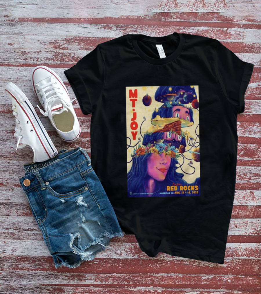 Mt. Joy Live Red Rocks Amphitheatre Morrison CO Aug 13 14 2026 Cosmic Landscape T-Shirt