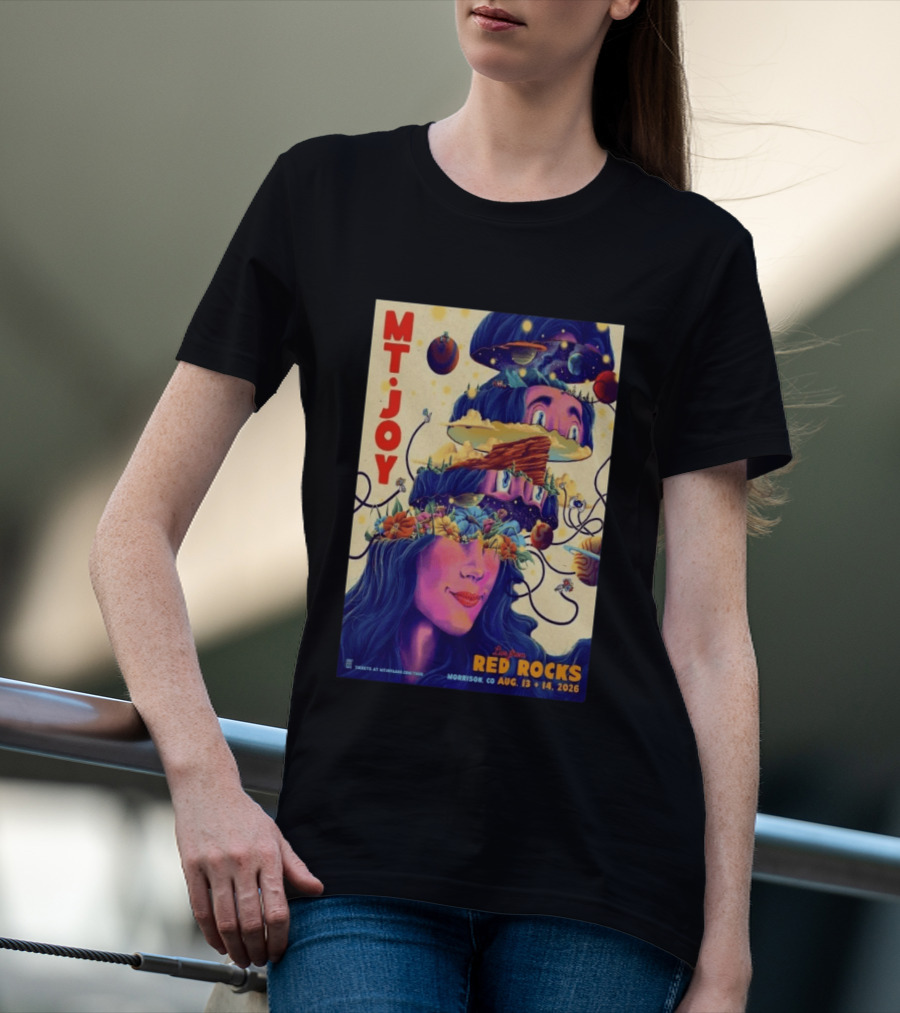 Mt. Joy Live Red Rocks Amphitheatre Morrison CO Aug 13 14 2026 Cosmic Landscape T-Shirt