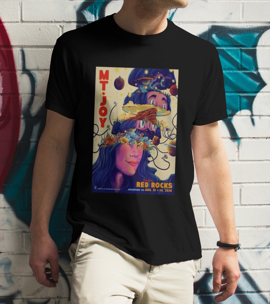 Mt. Joy Live Red Rocks Amphitheatre Morrison CO Aug 13 14 2026 Cosmic Landscape T-Shirt