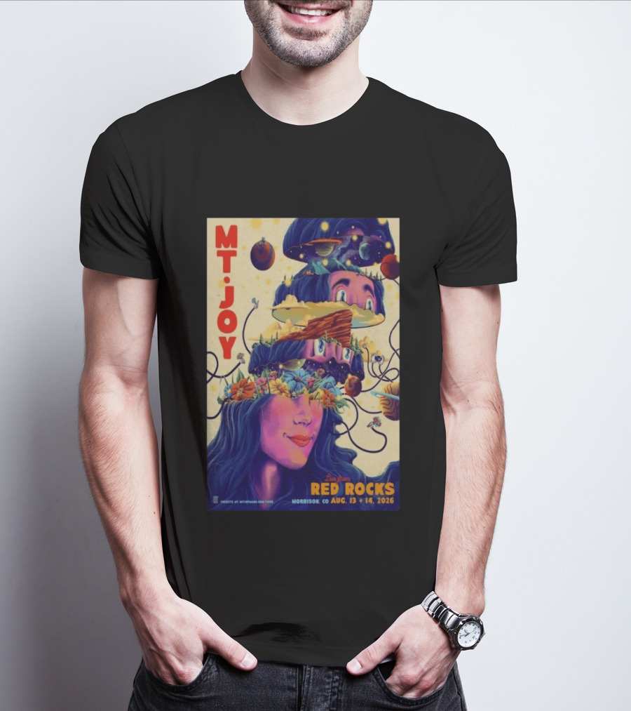 Mt. Joy Live Red Rocks Amphitheatre Morrison CO Aug 13 14 2026 Cosmic Landscape T-Shirt