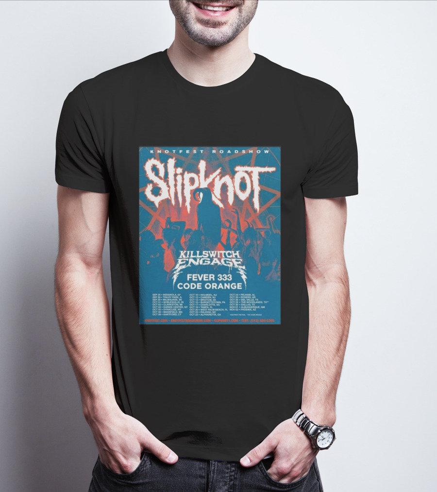 Knotfest Roadshow Slipknot Killswitch Engage Fever 333 Code Orange Tour Dates T-Shirt