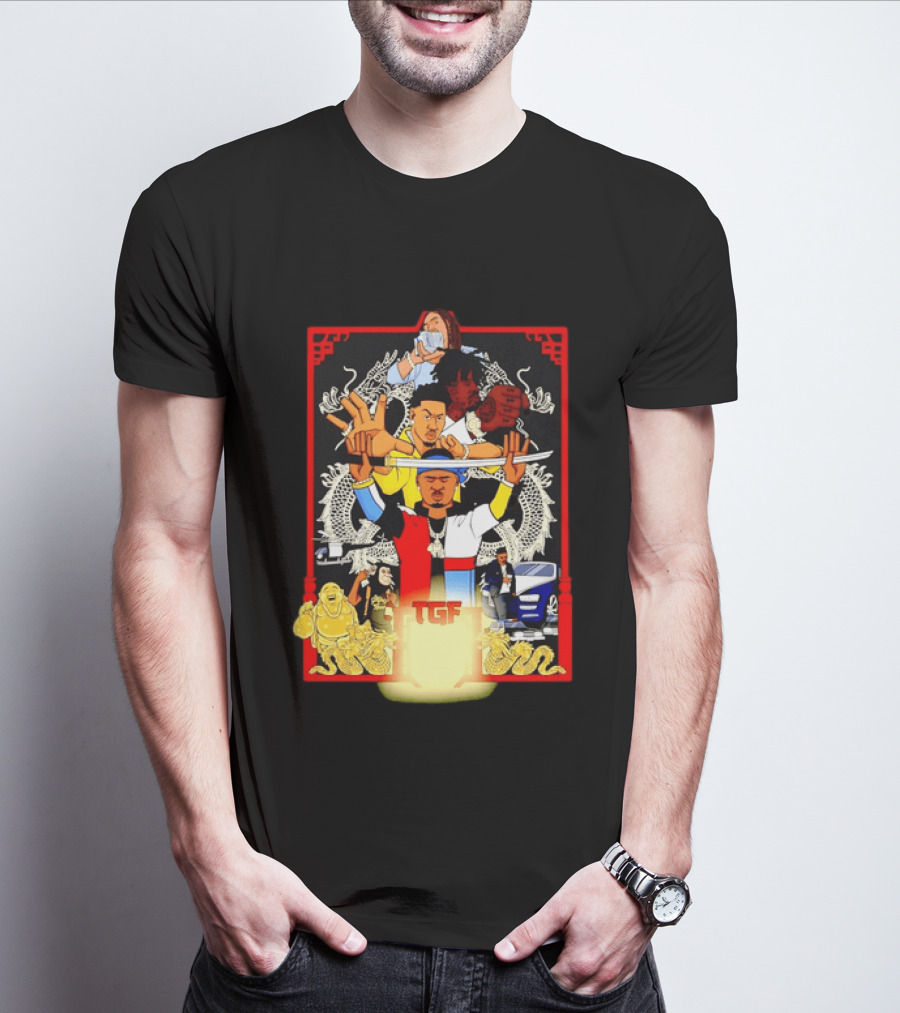 TGF Stinc Team Collage Streetwear Urban Dragons And Cars T-Shirt
