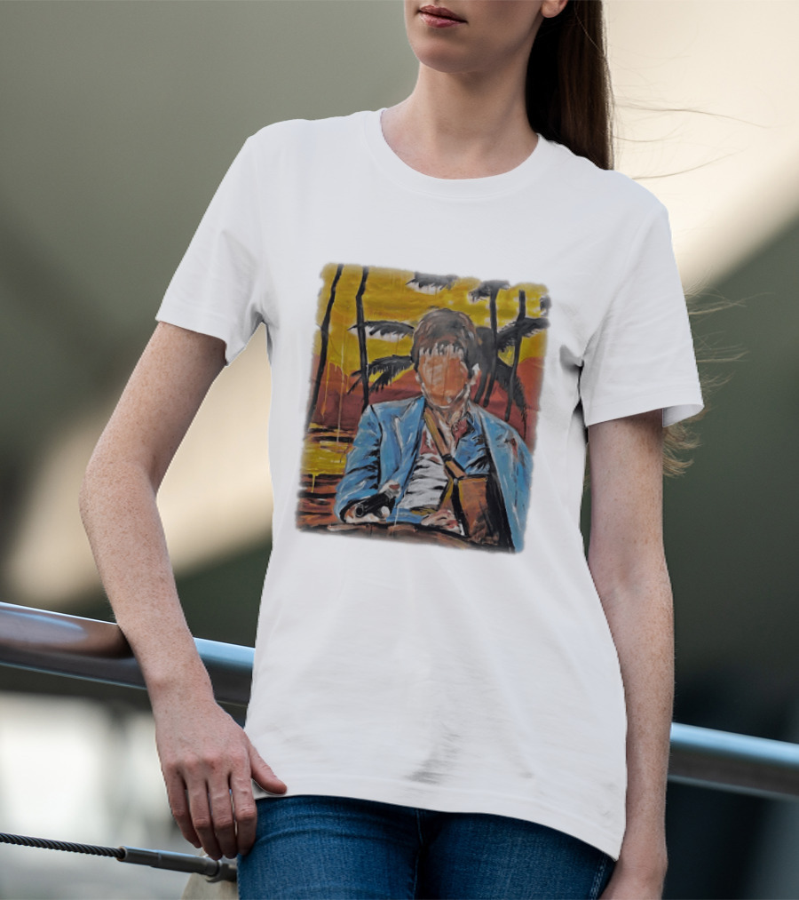 Al Pacino Tony Montana Scarface Oil Painting T-Shirt