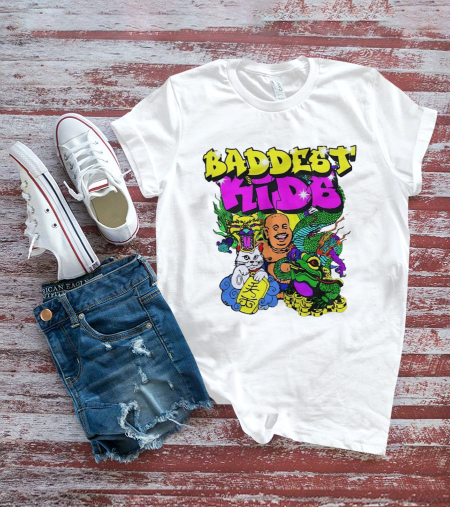 Baddest Kids Buddha Dragon Cat Frog T-Shirt