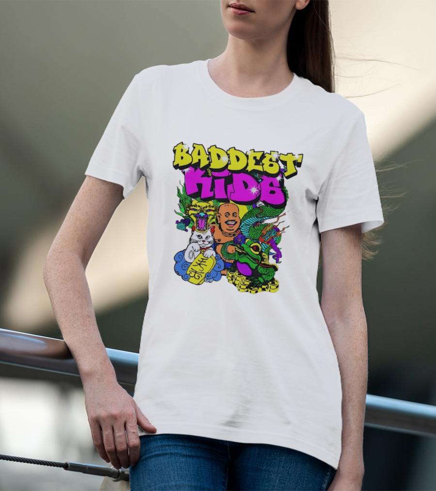 Baddest Kids Buddha Dragon Cat Frog T-Shirt