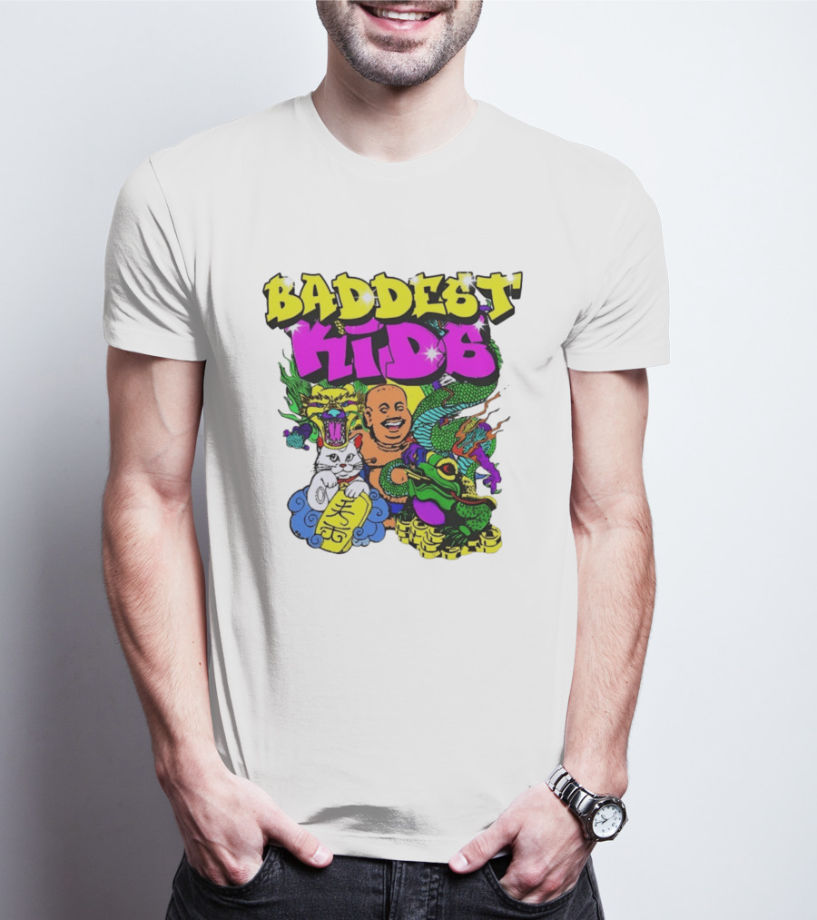 Baddest Kids Buddha Dragon Cat Frog T-Shirt