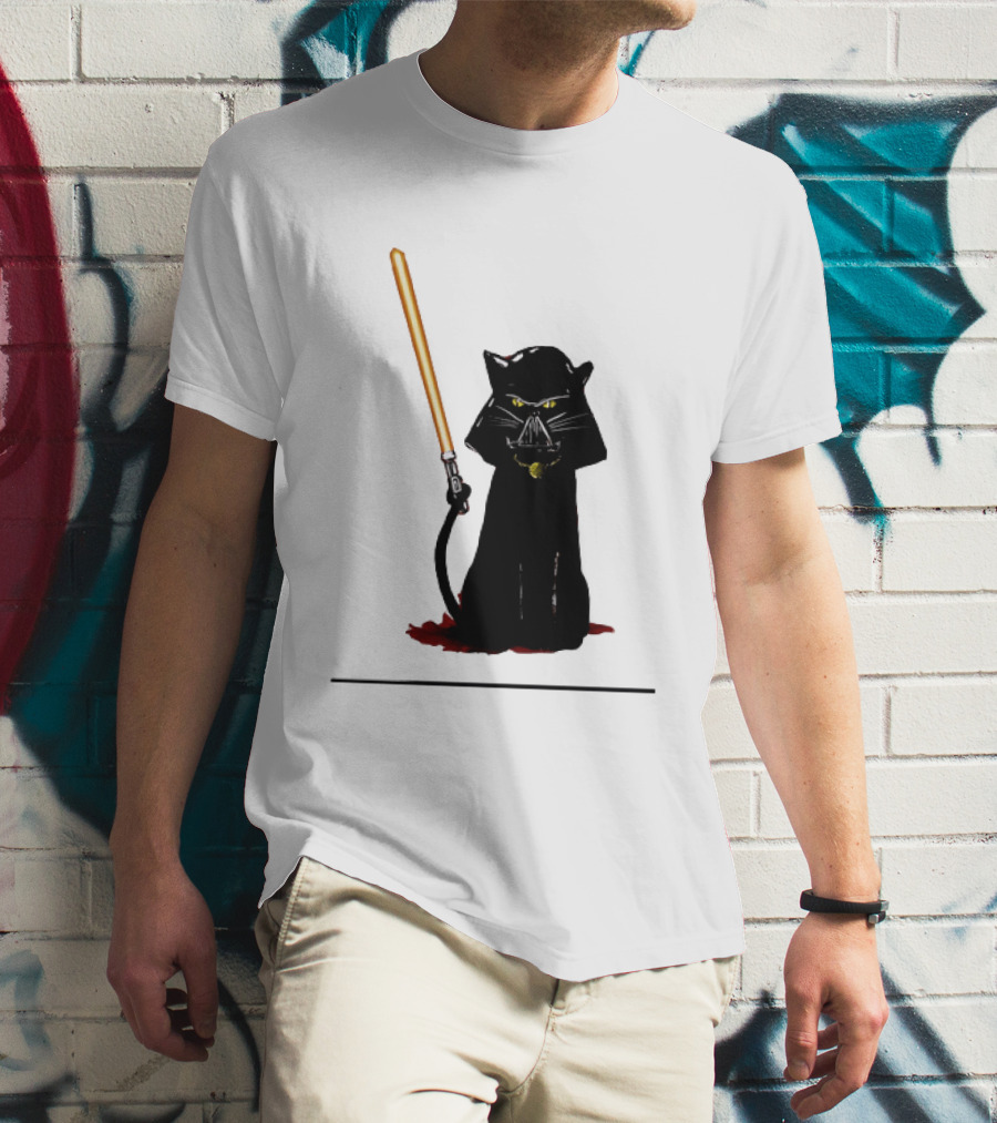Darth Vader Cat Lightsaber Star Wars T-Shirt