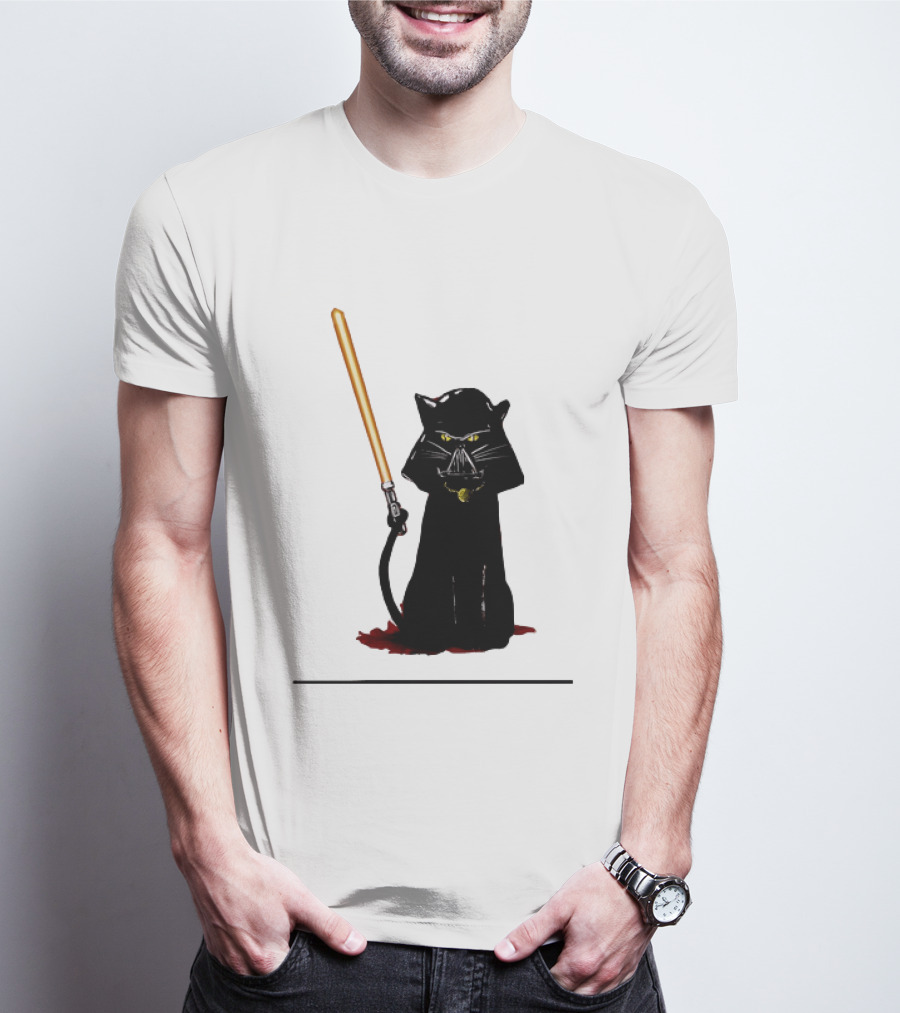 Darth Vader Cat Lightsaber Star Wars T-Shirt