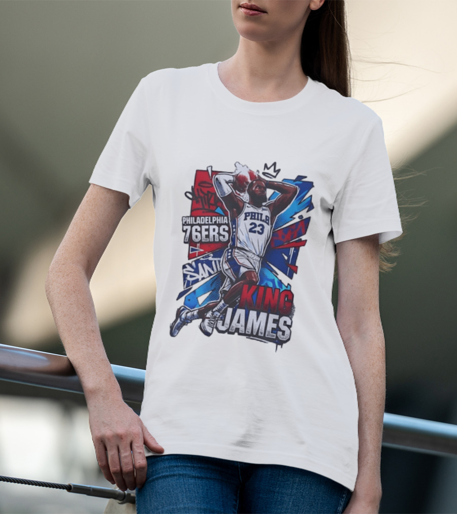 Philadelphia 76ers King James 23 Basketball Dynamic Dunk T-Shirt