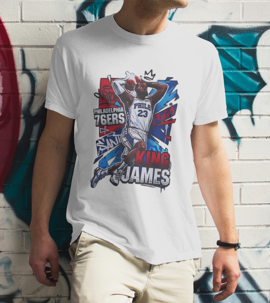 Philadelphia 76ers King James 23 Basketball Dynamic Dunk T-Shirt