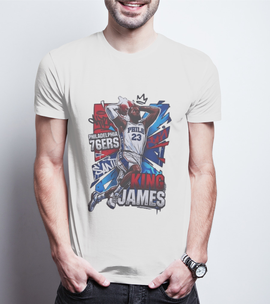 Philadelphia 76ers King James 23 Basketball Dynamic Dunk T-Shirt