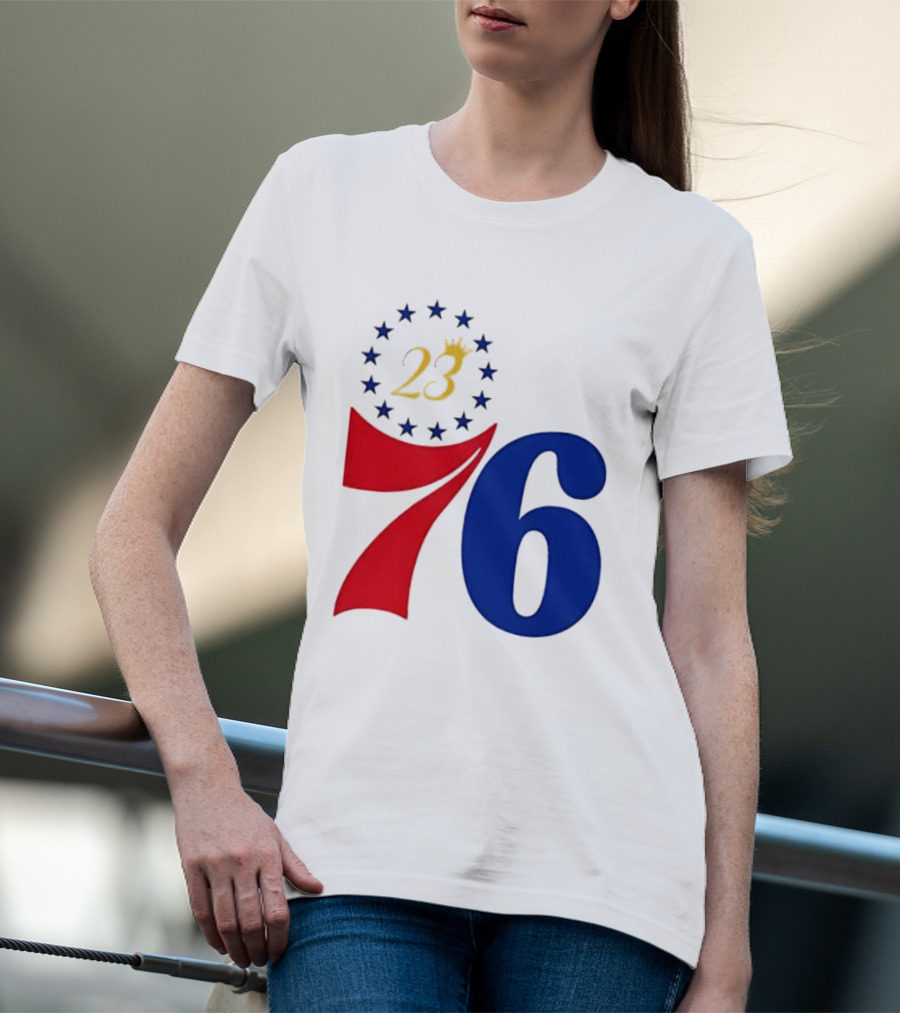 LeBron James 23 Philadelphia 76ers Inspired Number Stars T-Shirt