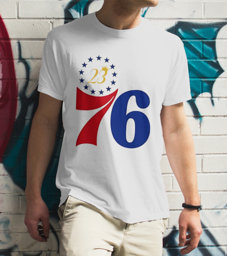 LeBron James 23 Philadelphia 76ers Inspired Number Stars T-Shirt