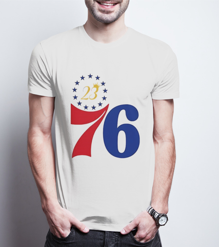 LeBron James 23 Philadelphia 76ers Inspired Number Stars T-Shirt