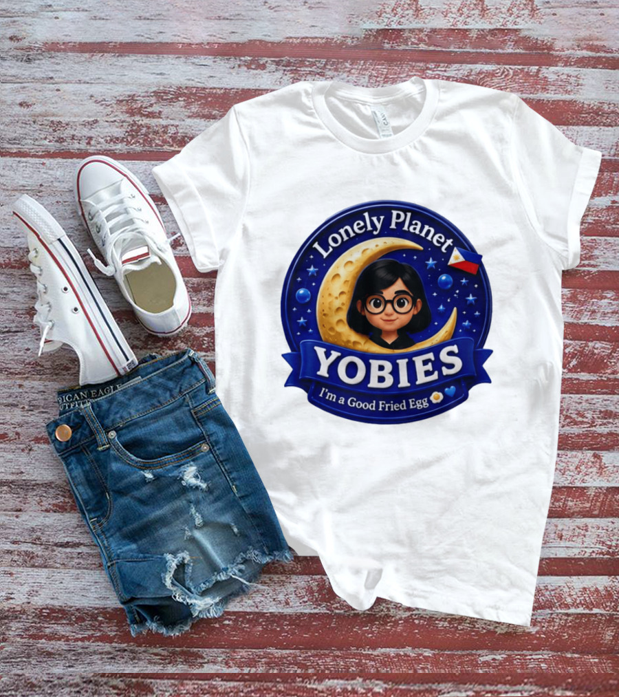 Lonely Planet Yobies I'm A Good Fried Egg Moon And Stars T-Shirt