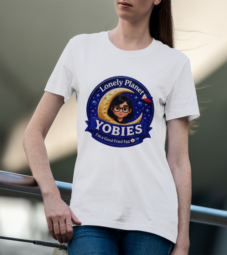 Lonely Planet Yobies I'm A Good Fried Egg Moon And Stars T-Shirt