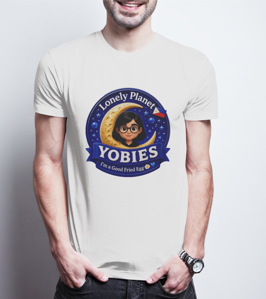 Lonely Planet Yobies I'm A Good Fried Egg Moon And Stars T-Shirt