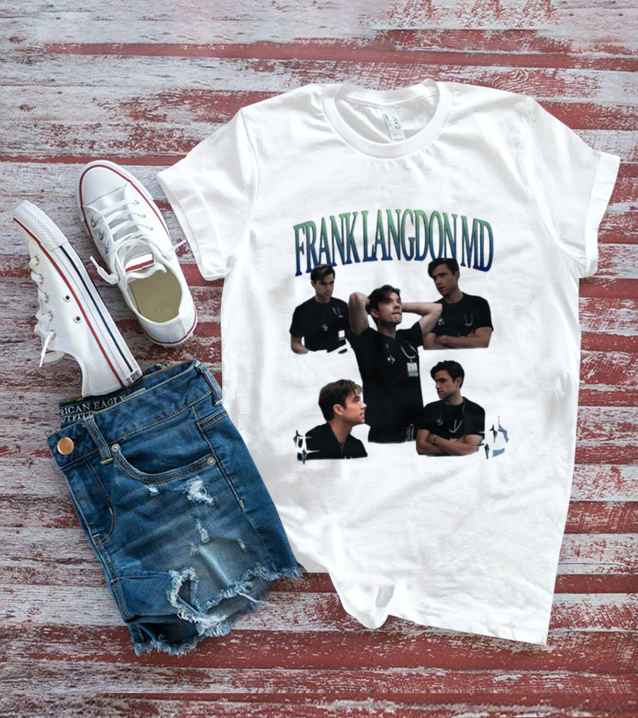 FRANK LANGDON MD Doctor Medical TV Show Character Stethoscope And ID T-Shirt
