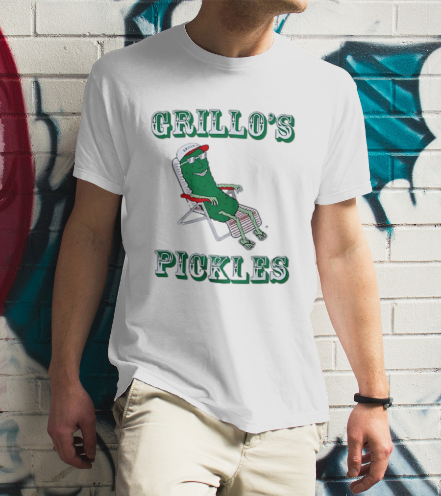 Grillo's Pickles Chill Pickle Relaxing In Chair T-Shirt