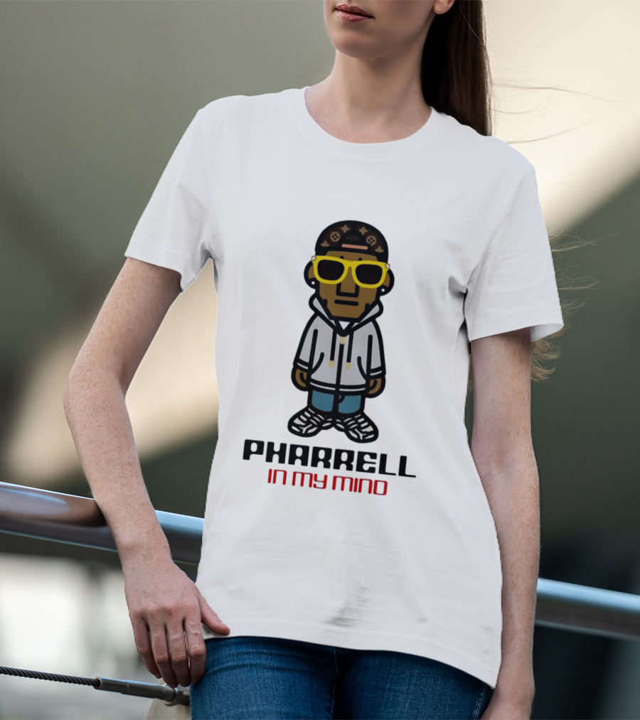 Pharrell In My Mind Cartoon Style Yellow Glasses T-Shirt