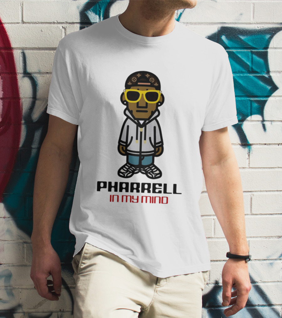 Pharrell In My Mind Cartoon Style Yellow Glasses T-Shirt