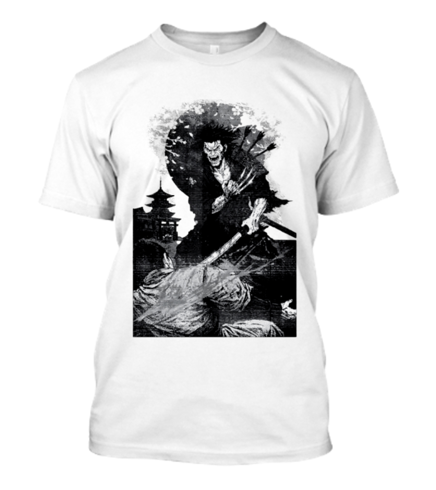 Wolverine Logan Marvel Comics Samurai Japan Sakura Cherry Blossoms Battling Warrior Scene T-Shirt
