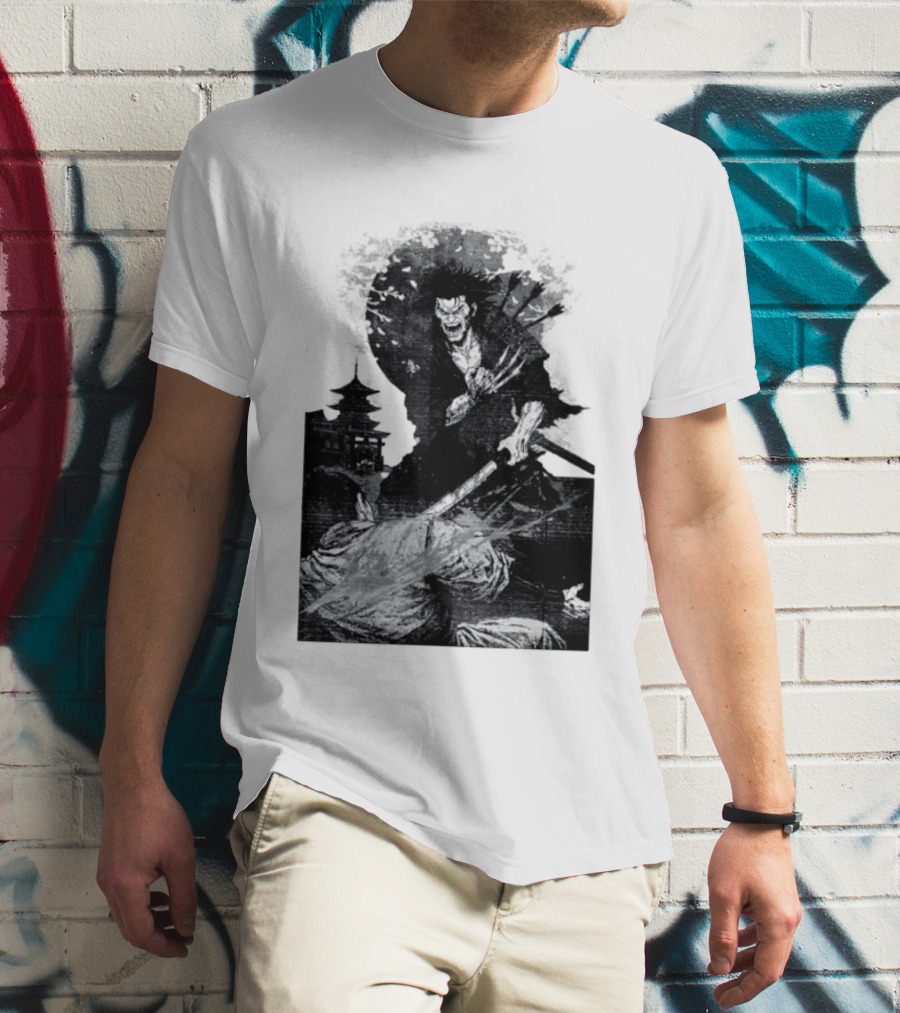 Wolverine Logan Marvel Comics Samurai Japan Sakura Cherry Blossoms Battling Warrior Scene T-Shirt