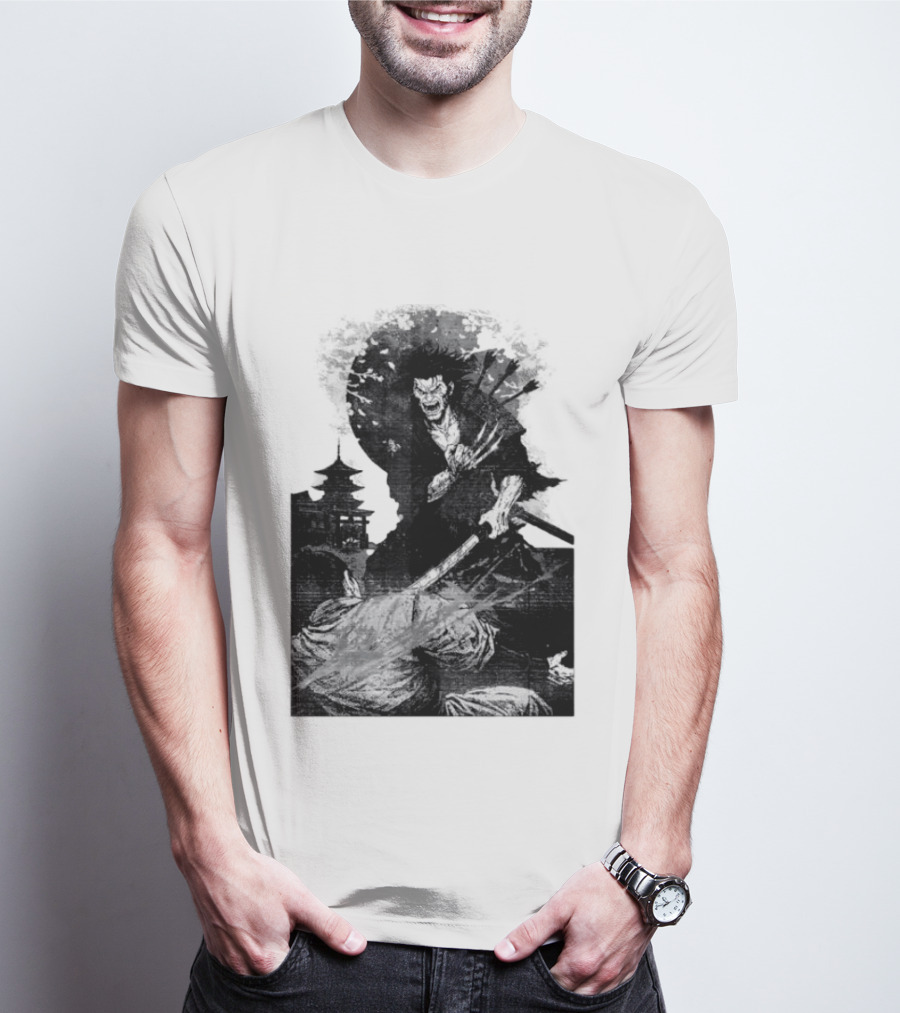 Wolverine Logan Marvel Comics Samurai Japan Sakura Cherry Blossoms Battling Warrior Scene T-Shirt